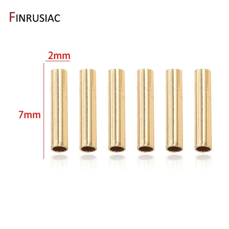 14k Gold Plated Tube Beads 2mm*7mm Jewelry Making Accessories