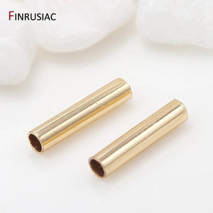 14k Gold Plated Tube Beads 2mm*7mm Jewelry Making Accessories