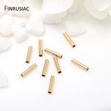 14k Gold Plated Tube Beads 2mm*7mm Jewelry Making Accessories