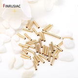 14k Gold Plated Tube Beads 2mm*7mm Jewelry Making Accessories
