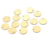 50pcs Raw Brass 10mm Hammered Round Stamping Charms Pendant DIY Jewelry Making