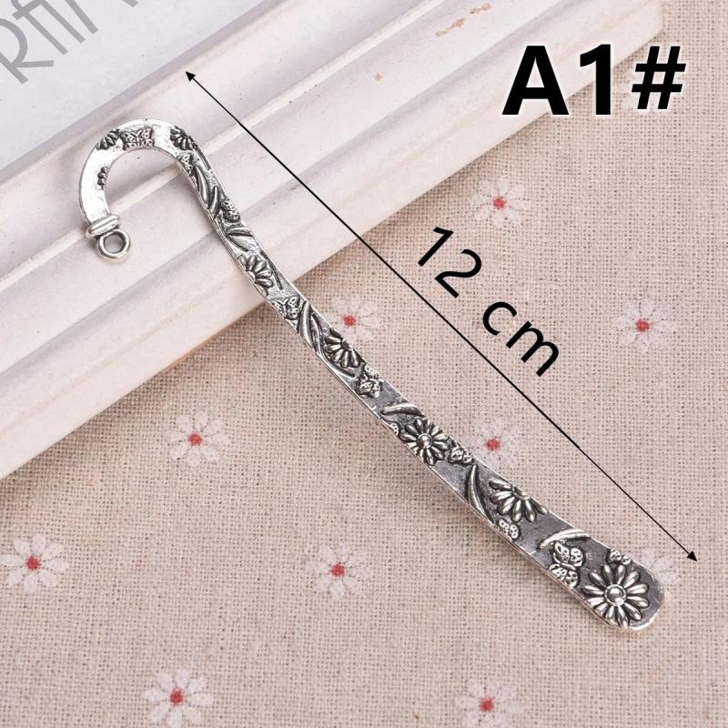 5pcs Tibetan Silver Curved Bookmarks Charms DIY Jewelry Making