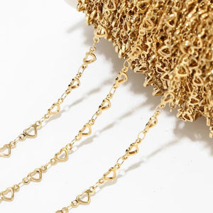 1 Meter Heart Link Chain DIY Love Necklace Bracelet Anklets