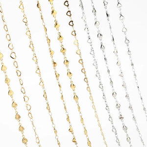 1 Meter Heart Link Chain DIY Love Necklace Bracelet Anklets