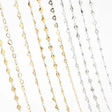 1 Meter Heart Link Chain DIY Love Necklace Bracelet Anklets
