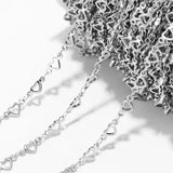 1 Meter Heart Link Chain DIY Love Necklace Bracelet Anklets