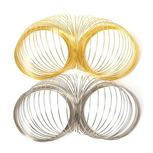 100 Loops Wire Memory Beading Steel Wire Loop Circle 55/60/115mm