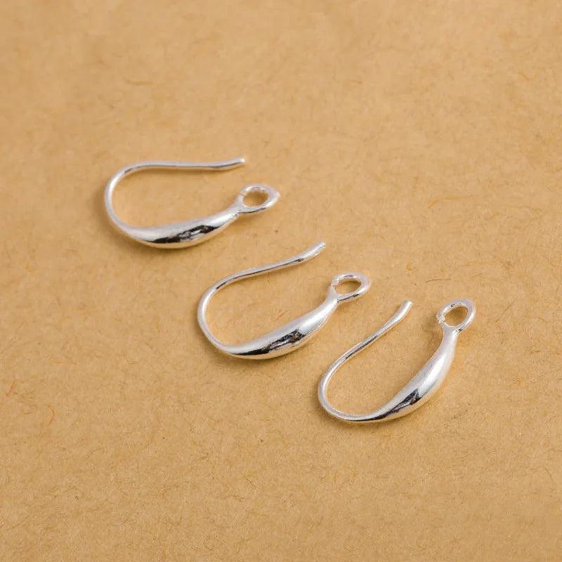 10pcs S925 Sterling Silver Earring Hooks 14.5x7mm Leverback French Wire