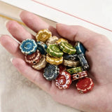 20 PCS 18x6mm Flowers Ceramic Beads DIY Flat Loose Porcelain Spacer Beads