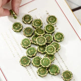 20 PCS 18x6mm Flowers Ceramic Beads DIY Flat Loose Porcelain Spacer Beads