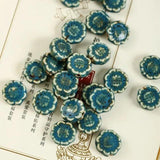 20 PCS 18x6mm Flowers Ceramic Beads DIY Flat Loose Porcelain Spacer Beads
