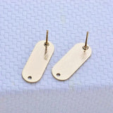 14K Plated Brass Oval Stud Earrings for DIY Jewelry Making
