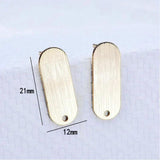 14K Plated Brass Oval Stud Earrings for DIY Jewelry Making