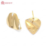 24K Brass Star Heart Round Drop Shape Stud Earrings Pin