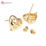 24K Brass Star Heart Round Drop Shape Stud Earrings Pin