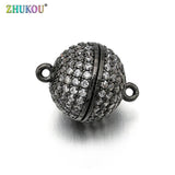 12mm Brass CZ Round Magnetic Clasps Hooks DIY Jewelry Findings Accessories