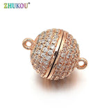 12mm Brass CZ Round Magnetic Clasps Hooks DIY Jewelry Findings Accessories