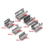 100pcs 5x10mm Metal Square Leather Cord Crimping End Caps String Fastener