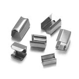 100pcs 5x10mm Metal Square Leather Cord Crimping End Caps String Fastener