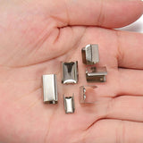 100pcs 5x10mm Metal Square Leather Cord Crimping End Caps String Fastener