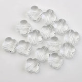 30Pcs 12mm Four Leaves Clover Flower Glass Beads Green Crystals Cross Pendant