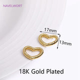 18K Plated Brass Heart/Oval Push Clasp for Jewelry Making