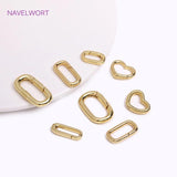 18K Plated Brass Heart/Oval Push Clasp for Jewelry Making