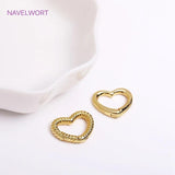 18K Plated Brass Heart/Oval Push Clasp for Jewelry Making