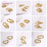 18K Plated Brass Heart/Oval Push Clasp for Jewelry Making