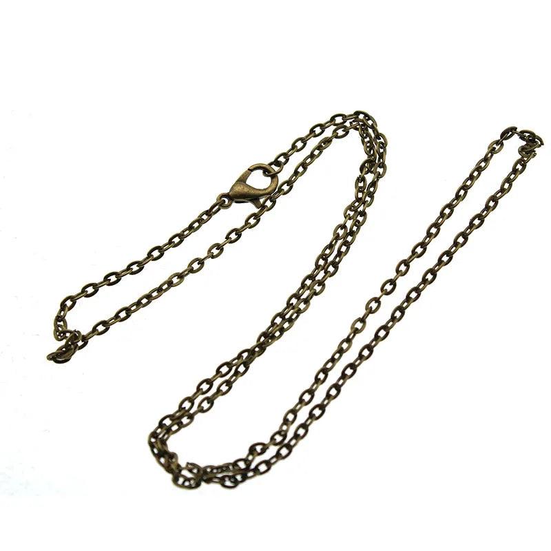 10pcs Antique Bronze Oval Chain Necklace 2x3mm