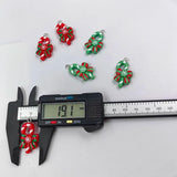 10pcs Christmas Bow Knot Cane Charms for Jewelry Making