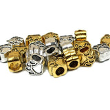 50pcs Dog Bear Paw 5mm Big Hole Charms Pendant For Bracelet DIY Antique Silver