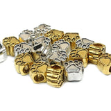 50pcs Dog Bear Paw 5mm Big Hole Charms Pendant For Bracelet DIY Antique Silver
