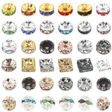 50pcs 4 6 8 10mm Rhinestone Crystal Bead Rondelles Spacer Beads for DIY Jewelry