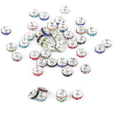 50pcs 4 6 8 10mm Rhinestone Crystal Bead Rondelles Spacer Beads for DIY Jewelry