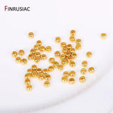 200PCS 14k/18k Plated Crimp Beads Brass 2mm/2.5mm/3mm Stopper End Beads