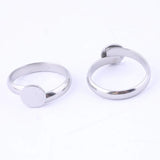 10pcs Stainless Steel Adjustable Ring Bezel Blanks Disc Pad Base S
