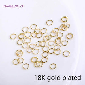 18K Plated Split Rings Brass Open Jump Rings For DIY Jewelry