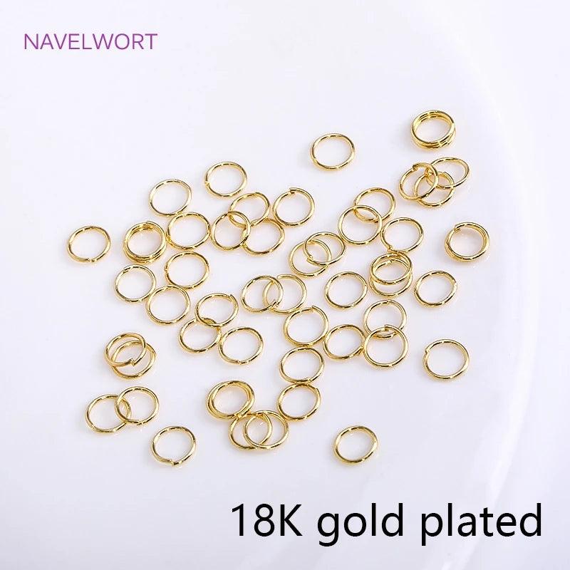 18K Plated Split Rings Brass Open Jump Rings For DIY Jewelry