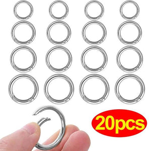 10/20Pcs Round Metal Carabiner Snap Hooks DIY Bag Accessories