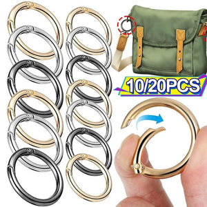 10/20Pcs Round Metal Carabiner Snap Hooks DIY Bag Accessories