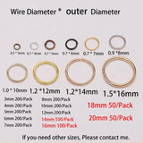 50-200pcs Open Jump Rings Rose Loops Split Rings DIY Jewelry Making Findings