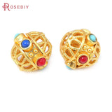5PCS Matte Brass Round Nepalese Beads Jewelry Making Diy Supplies