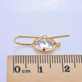 4PCS 12*25MM 14K Brass Zircon Earrings Hooks Jewelry Making Supplies