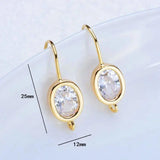 4PCS 12*25MM 14K Brass Zircon Earrings Hooks Jewelry Making Supplies