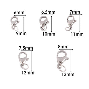 30Pcs Stainless Steel Lobster Clasps Hooks DIY Carabiner Clasps Connectors