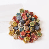 20 PCS 15mm Flowers Ceramic Beads Porcelain Spacer Beads For Jewelry Making