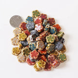 20 PCS 15mm Flowers Ceramic Beads Porcelain Spacer Beads For Jewelry Making