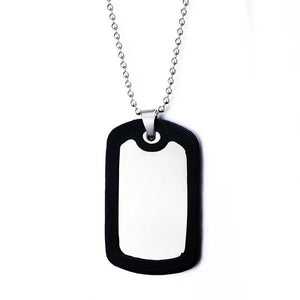 Punk Dog Tags Pendant Necklace Men's Stainless Steel Military Chain