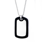 Punk Dog Tags Pendant Necklace Men's Stainless Steel Military Chain
